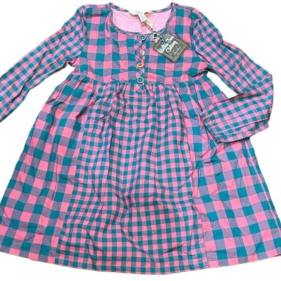 NWT Matilda Jane Plaid to See You Pink Purple Green Long Sleeve Dress size 6 - Picture 1 of 12